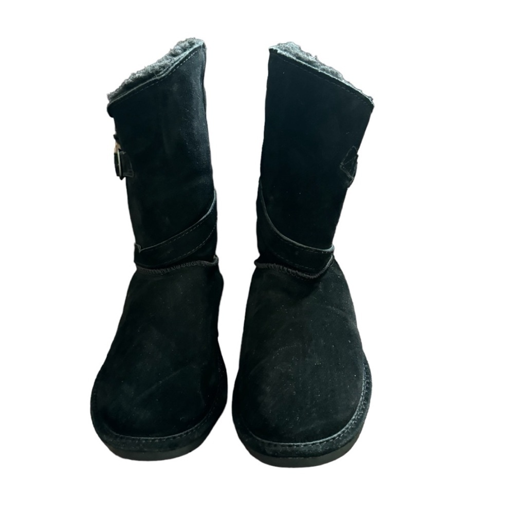 Bearpaw Tatum Boots Women's US 10 Black Suede Wool Sheepskin Lined - Picture 3 of 6